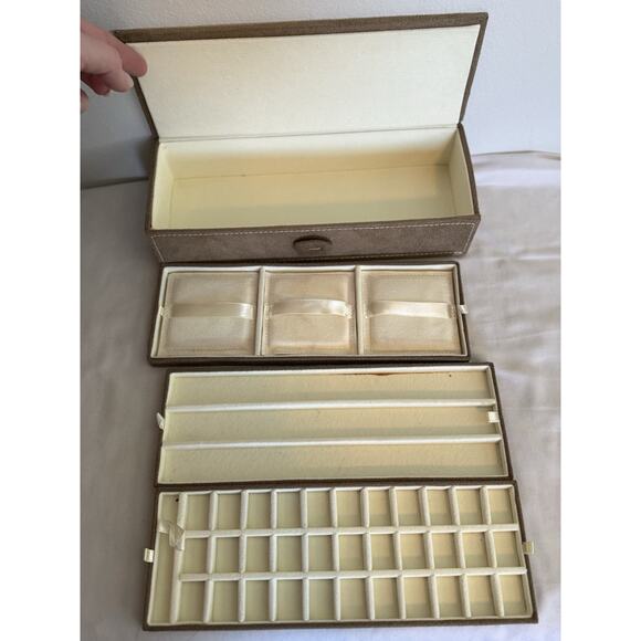 PANDORA Jewelry Box Womens Charm Organizer Suede Brown BOX ONLY - Picture 5 of 9